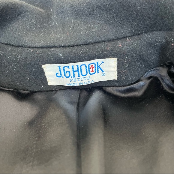 G.J.Hook Classic black wool double breasted overcoat - Picture 2 of 14